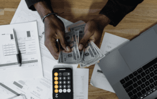 A person counting money