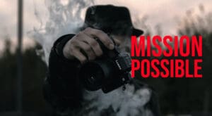 Mission Possible. An image of a spy parodying Mission Impossible.